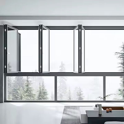 Finestre bifold a prova di uragano commerciali con sigillo e hardware a strisce di gomma EDPM
