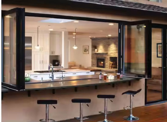 Isolamento termico Finestra di alluminio pieghevole per isolamento acustico e buone