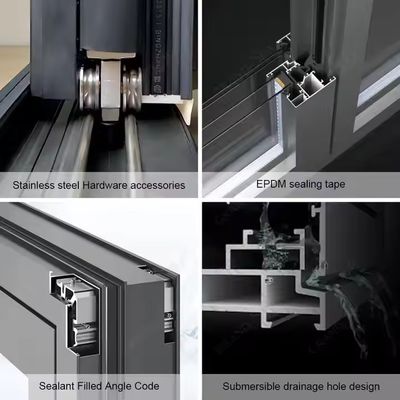 Porta scorrevole di vetro in alluminio a telaio bianco