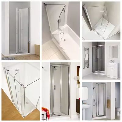 Cornice d'oro Cabina moderno bagno doccia con accessori hardware personalizzabili e manica bagno Porta in vetro temperato