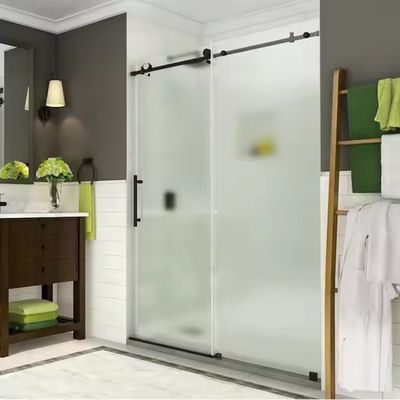 Cornice d'oro Cabina moderno bagno doccia con accessori hardware personalizzabili e manica bagno Porta in vetro temperato