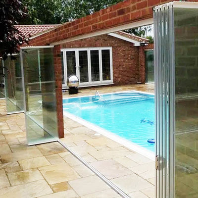 Porta pieghevole in alluminio personalizzabile con materiale per profilo 6063-T5 e vetro temperato da 12 mm