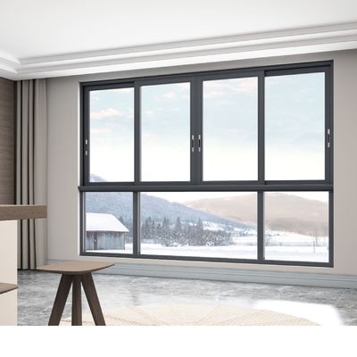 Finestre scorrevoli commerciali in alluminio a doppio vetro in colore pera per isolamento acustico e termico