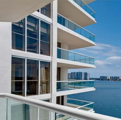Antiuragano Sicurezza Temperato vetro lamellato balustrada di ringhiera esterna per balcone