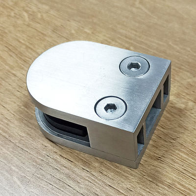 Ringhiera per scale con pannello in vetro temperato senza telaio Design regolabile Morsetto ad arco di presa 304 316 Raccordo