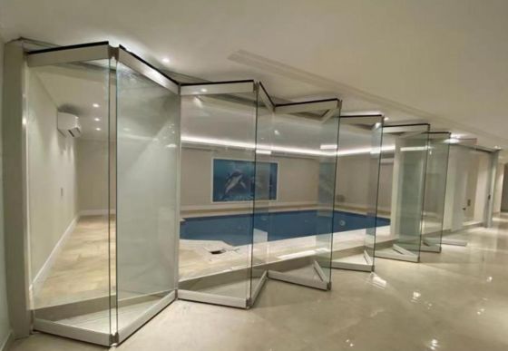 Resistenza ai tifoni Porta bifold in vetro temperato Alta sicurezza Personalizzabile