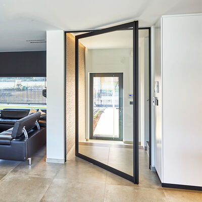 Porta girevole di sicurezza in ferro e acciaio in vetro laminato temperato trasparente da 6 + 6 mm 8 + 8 mm