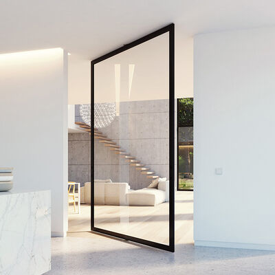 Porta girevole di sicurezza in ferro e acciaio in vetro laminato temperato trasparente da 6 + 6 mm 8 + 8 mm