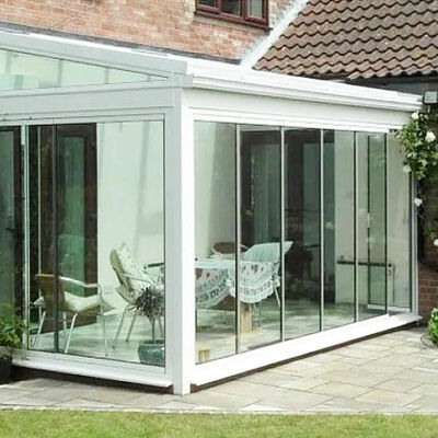 Porte scorrevoli in alluminio a libro trasparenti con vetro stratificato temperato 5+5mm per balcone divisorio