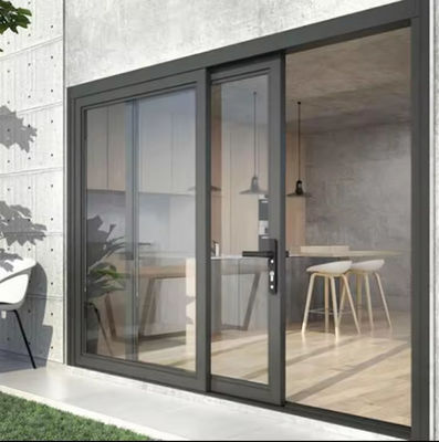 Riduzione del rumore Porta scorrevole in alluminio Vetro isolato 3 metri Porta scorrevole in alluminio