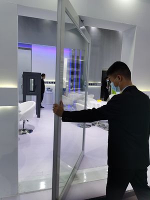 Porta a pivot di alluminio a telaio sottile porta a pivot in vetro trasparente temperato