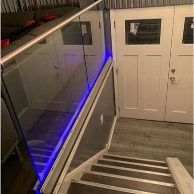 Colorato LED luce vetro stratificato sistema di canale U ringhiere di vetro per patio