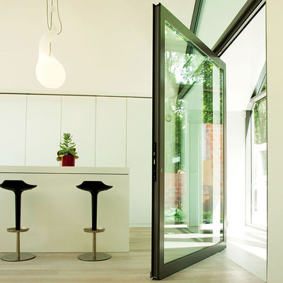 Cornice in lega di alluminio design di lusso vetro laminato temperato porta anteriore a spillo in dimensioni personalizzate per tipo di vetro singolo e doppio