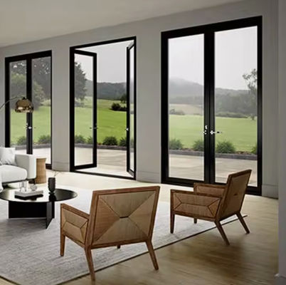 Porta a battente con telaio in lega di alluminio 6063-T5 di alta qualità per ambienti commerciali e residenziali, con accessori hardware personalizzabili