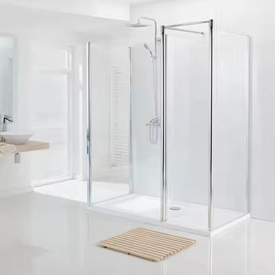 Pareti di bagno personalizzate in alluminio con spessore di profilo di 1,4 mm e vetro ghiacciato
