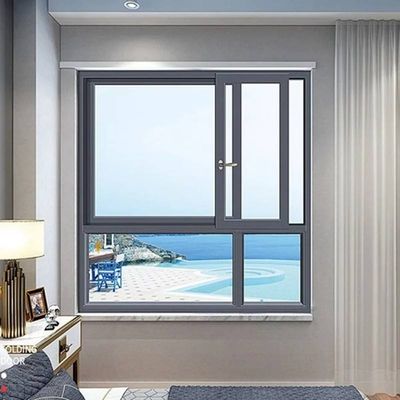 Finestre in alluminio a scorrevole a doppio vetro su misura con design hardware in acciaio inox